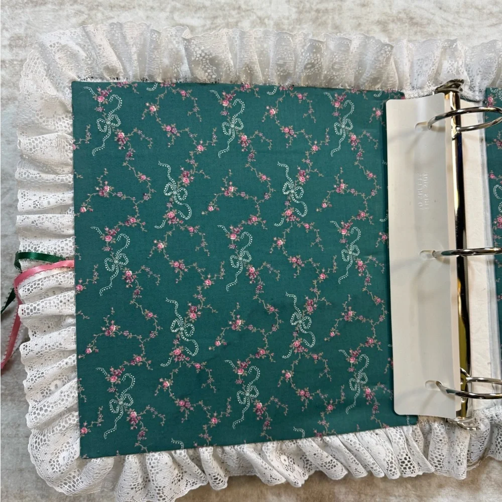Handmade Coquette Cottagecore Lace Fabric‎ Photo Album Journal Scrapbook